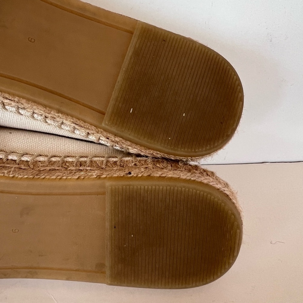 Tory Burch Everly Cotton Canvas Espadrille in Cream Off White Brie/Amber, size 6 - Picture 9 of 12